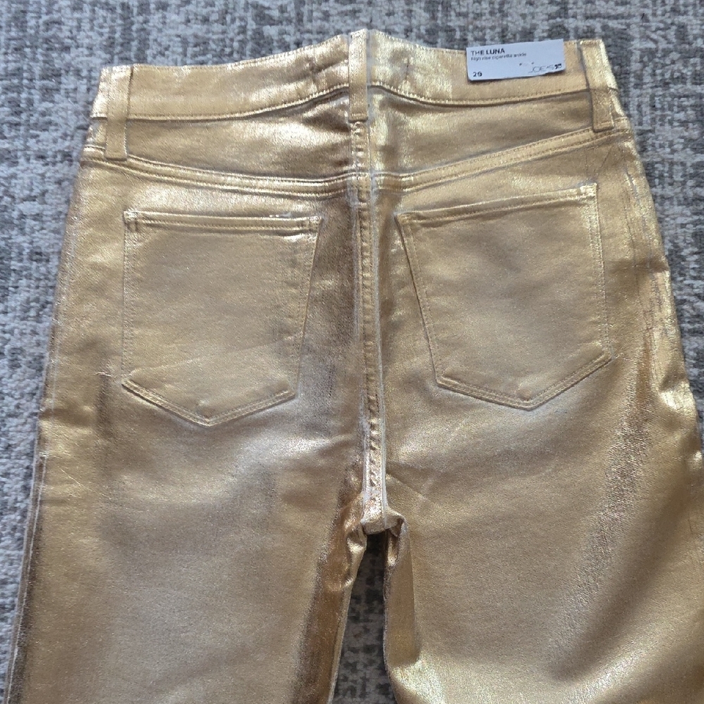 Joe's Jeans Metallic Gold Skinny Jeans - Picture 4 of 5